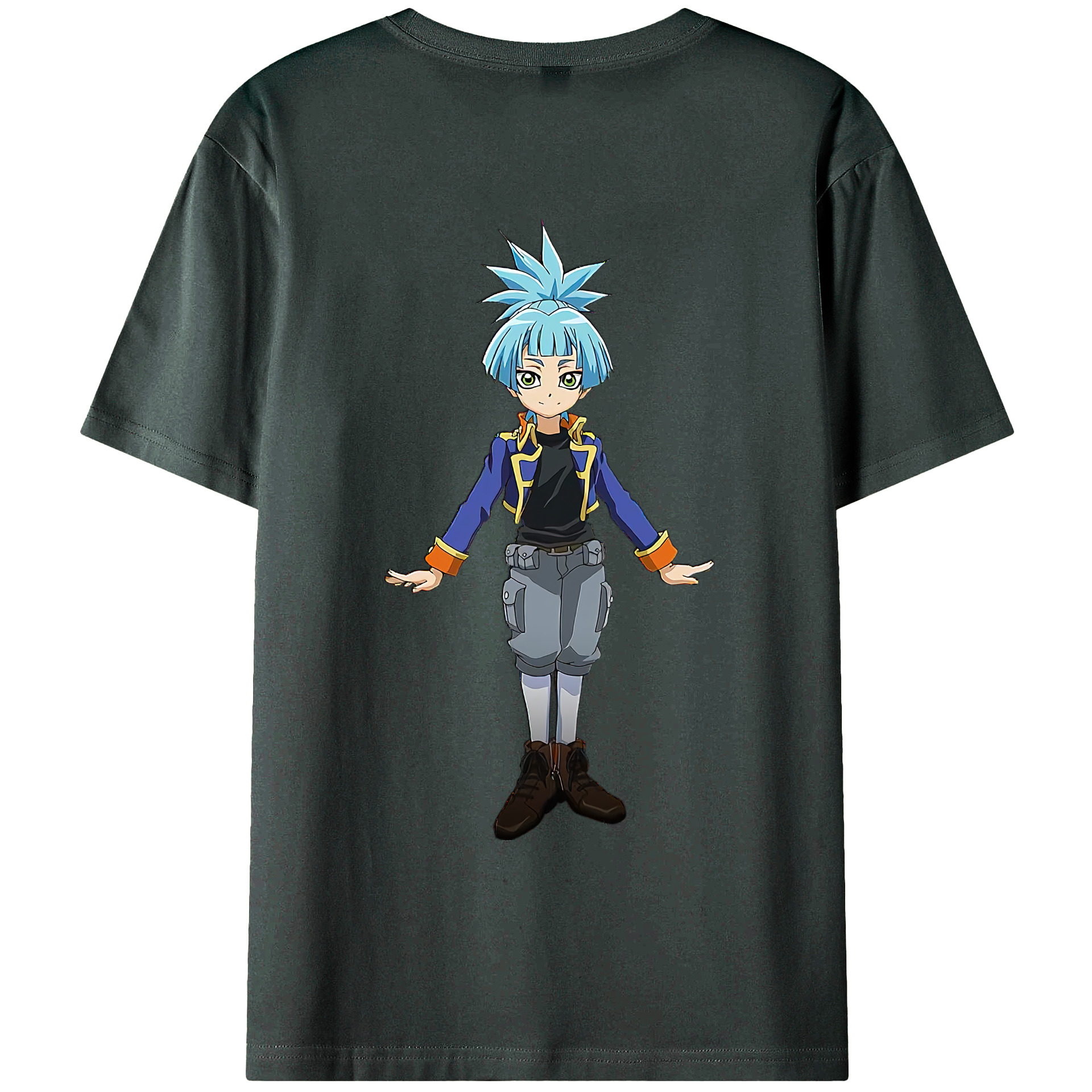 （画像用） 遊☆戯☆王 Yu-Gi-Oh! 綿100％ メンズ半袖Tシャツ（バックプリント） 通気性